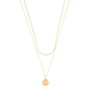 NWT Kendra Scott Gold Multi-Strand Pendant Necklace in Coral Cats Eye